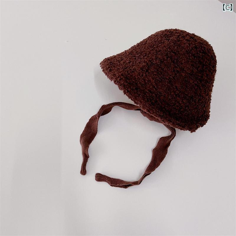 キッズ 帽子 女の子 冬 子供 男の子 アイボリー カーキ 黒 無地 紐付き ボア もこもこ 防寒 暖かい 柔らかい 外遊び お出かけ シンプル おしゃれ