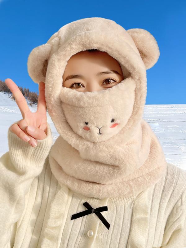 フードウォーマー レディース 防寒 自転車 サイクリング 耳の 隠れる 帽子 暖かい マフラー オールイン..