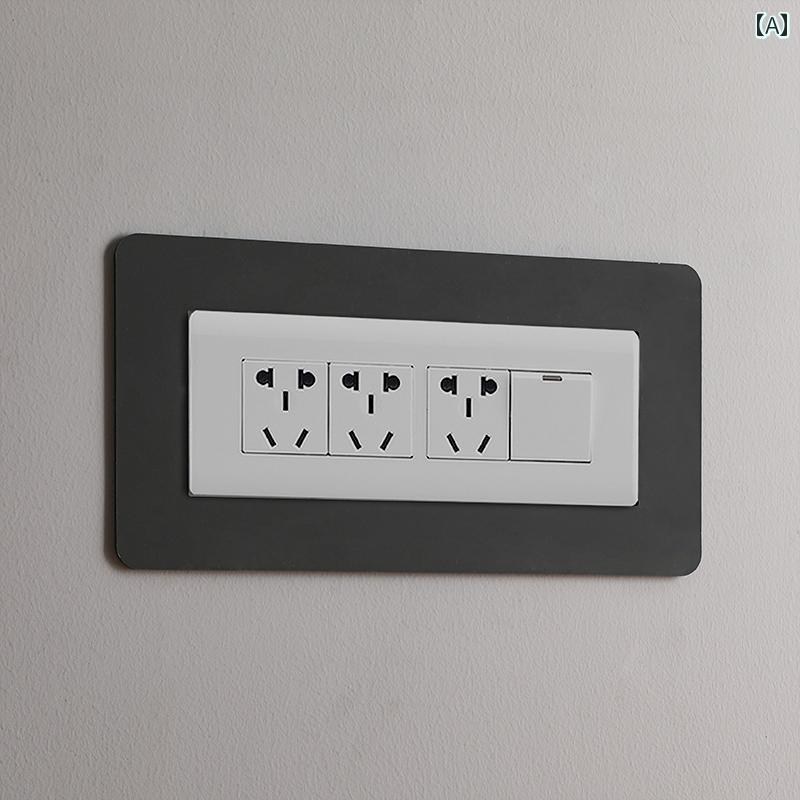 スイッチカバー インテリア 雑貨 壁 装飾 保護 フレーム 取り付け簡単 粘着 シール ソケット アクリル ..