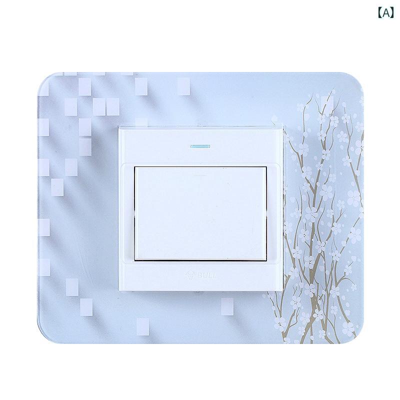 スイッチカバー インテリア 雑貨 壁 装飾 チャイナ風 アクリル 4個入り ソケット 保護 フレーム おしゃ..