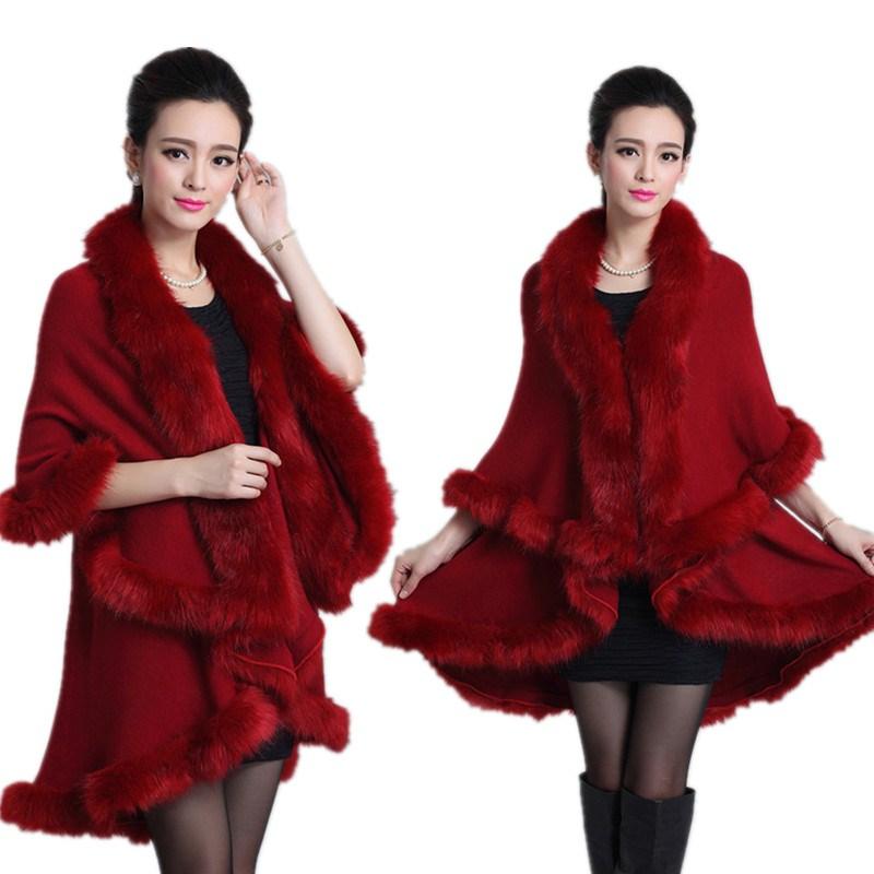 マント ケープ ポンチョ コート レディース 韓国 秋冬 羽織 ベージュ 赤 紫 無地 ファー付き ふわふわ Aライン フレアスリーブ ミドル丈 厚手 防寒 暖かい お呼ばれ パーティー エレガント