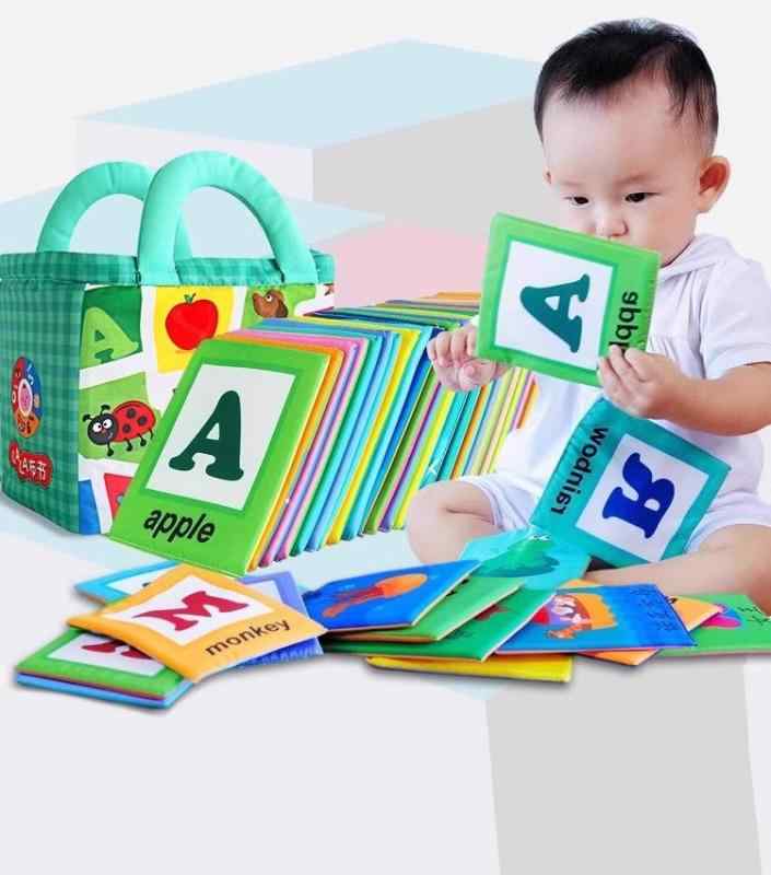 知育 布 英語 中国語 絵本 ブック 早期 教育 赤ちゃん 認知 おもちゃ カード 視覚 学習 男の子 女の子 動物 食べ物 色 比較