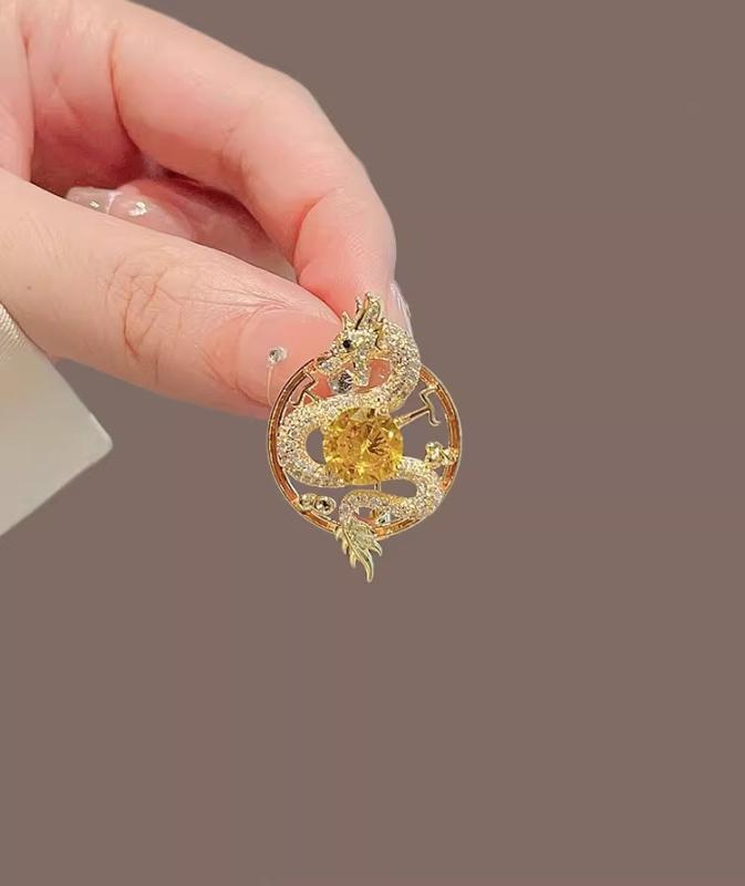 ブローチ バッチ 干支 龍 ドラゴン 豪華 メンズ レディース コサージュ ニッチ ピン カラー スーツ ジ..