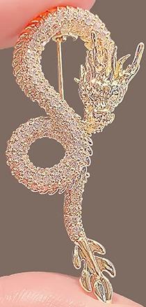 龍 ブローチ ドラゴン 竜 辰 アクセサリー 韓国 干支 レディース 金 合金 メッキ ピン バッジ 装飾 正月 パーティー 記念日 フォーマル おしゃれ