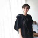 大きい リボン 装飾 ヘア アクセサリー 黒 白 ライトブルー ブローチ 安全ピン クリップ 髪飾り かわいい カジュアル スウェット ジャケット