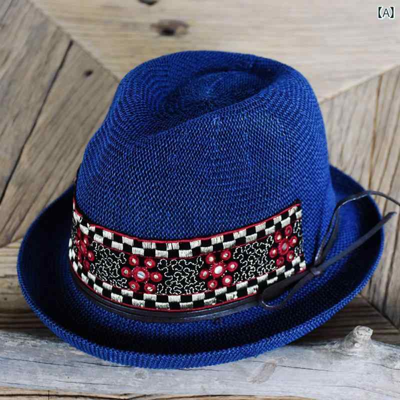 エスニック 麦わら帽子 レディース メンズ 大人 おしゃれ 刺繍 花 鳥 アジアン ストロー パナマハット ..