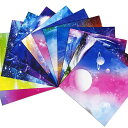 おりがみ 柄 模様 色紙 カラーペーパー 折り紙 星空 星座 プリント 材料 折り鶴 15cm 正方形 子供用 大人 手作り 工作 知育 両面 おしゃれ