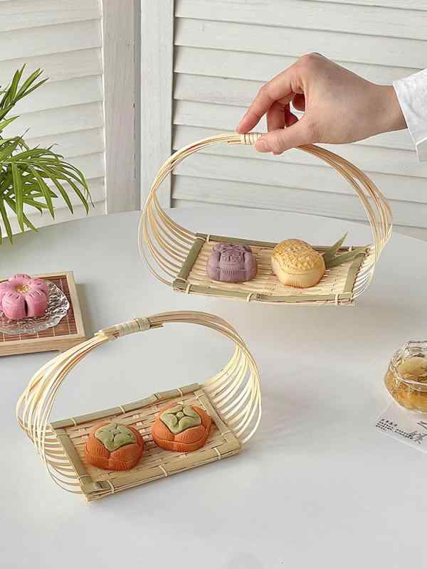 かご バスケット チャイナ風 手作り 竹かご おしゃれ フルーツ ディスプレイ 家庭用 野菜 果物 お菓子 キッチン ダイニング 小物 収納 雑貨