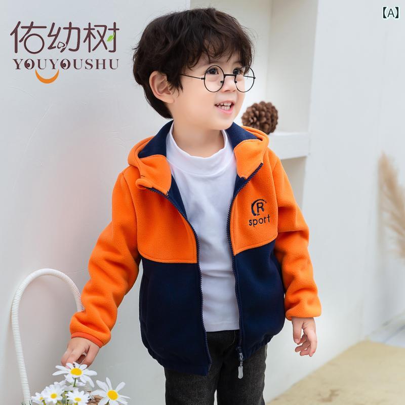 フリースジャケット キッズ 秋冬 男の子 女の子 韓国 子供服 長袖 アウター カジュ...