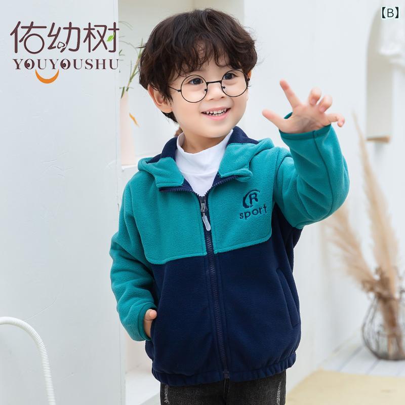 フリースジャケット キッズ 秋冬 男の子 女の子 韓国 子供服 長袖 アウター カジュ...
