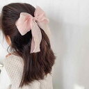 ヘアアクセサリー リボン 子供用 発表会 結婚式 クリップ 大きめ シルバー 星 シフォン 妖精 女の子 髪飾り 少女 後頭部 アレンジ ピンク ベージュ