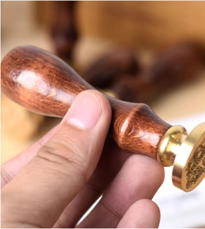 シーリングスタンプ ヘッド 封蝋 はんこ 封印 ペーパークラフト 封筒 手紙 招待状 文房具 雑貨 木製 ハ..