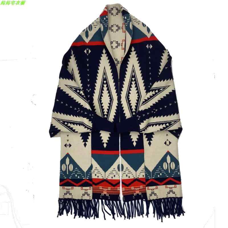 ポンチョ コート 冬 レディース マント ケープ ショール 羽織り 厚手 ゆったり 暖かい おしゃれ 秋 ウール カーディガン エスニック フリンジ フリーサイズ オレンジ 青