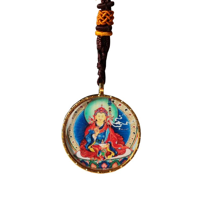 チベット タンカ ペンダント 大ぶり おしゃれ ネックレス アクセサリー お守り 飾り 円形 合金 ジルコ..