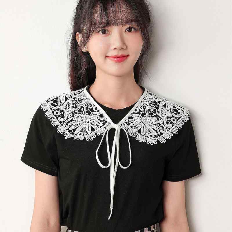 付け襟 レース 女性 多機能 装飾 フェイクカラー 韓国 おしゃれ 上品 リボン レディース 女の子 ガールズ 白 着回し 繊細 お出かけ ショッピング カフェ ランチ オフィス オールシーズン