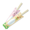 アオト印刷 割り箸(袋入)アスペン元禄箸18cm くまさん・うさぎさん箸袋入100膳パック 子供用わりばし(3)