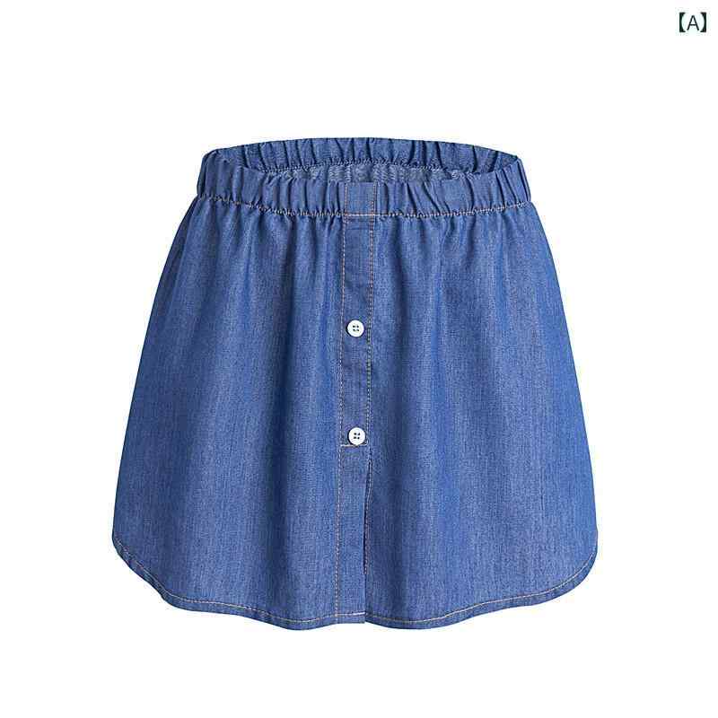 付け裾 レディース 秋冬 シャツ ブラウス レイヤード 重ね着風 フェイク インナー アクセサリー 着膨れしない おしゃれ 多用途 シンプル デニム ウエストゴム