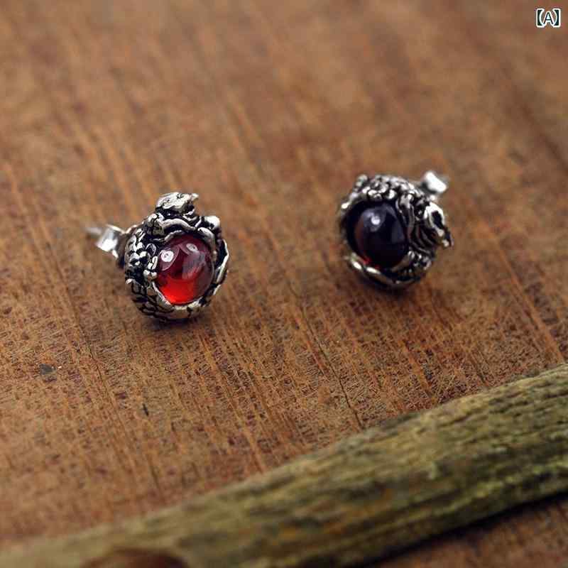 ドラゴン アクセサリー おしゃれ 龍 ライオン 六芒星 ポストピアス メンズ レディ...