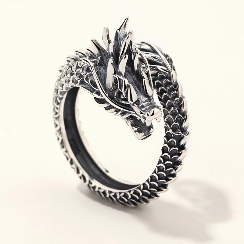 ドラゴン アクセサリー おしゃれ 龍 オープンリング 指輪 メンズ レディース カッ...