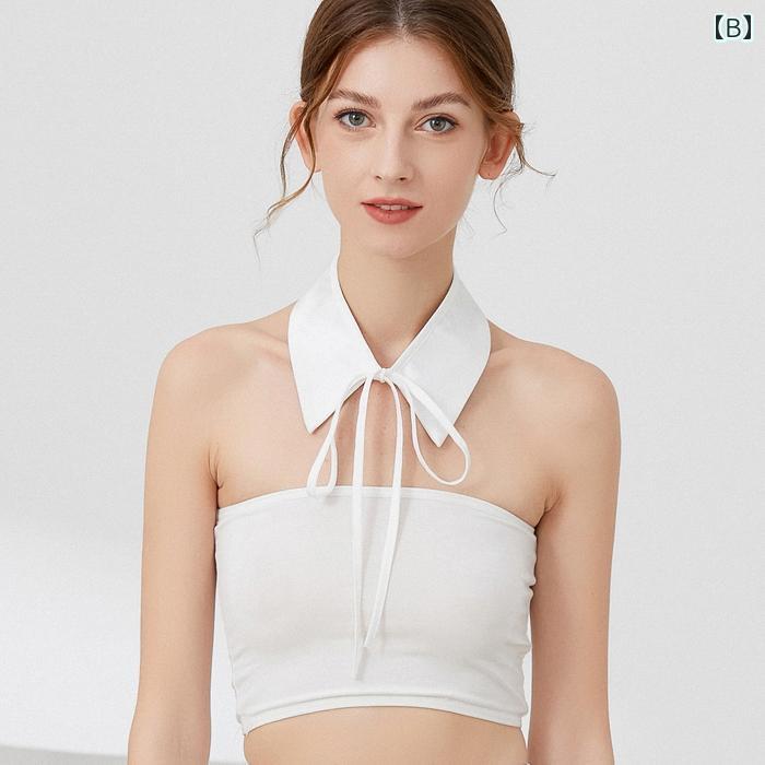 付け襟 レディース 秋冬 シャツ レイヤード 重ね着風 フェイク アクセサリー 韓国 着膨れしない 多用途 おしゃれ シンプル リボン 黒 白 赤