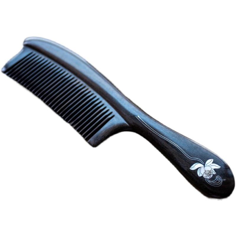 櫛 コーム 女性 レディース 誕生日 プレゼント 母の日 木 ギフト 彫刻 アンティーク レトロ 黒 オールシーズン 家 コンパクト マッサージ ヘッド ヘア ケア メンズ 男性 父