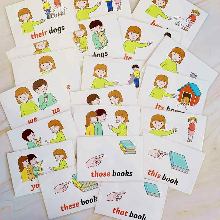 知育玩具 カード 英語 フラッシュ 教材 おもちゃ 幼児向け 子供 勉強 学習 教育 教師用 誕生日 入学祝い プレゼント 3～7歳 代名詞 主語 目的語