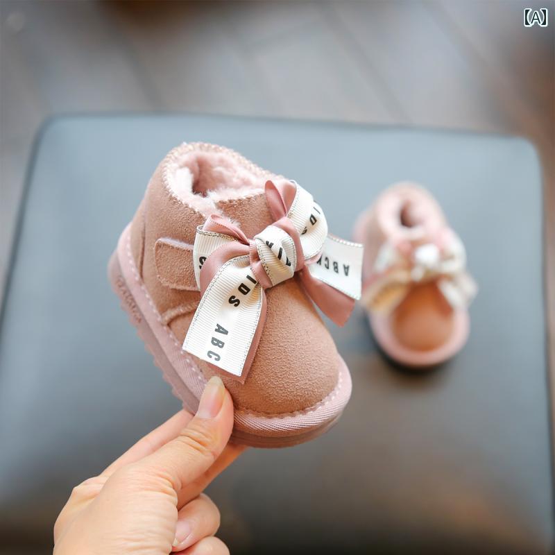 スノーブーツ ベビー 子供 幼児 秋冬 靴 女の子 pu 滑り止め 柔らかい 歩きやすい ...