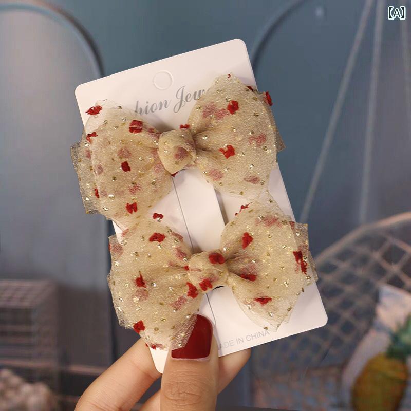 髪 リボン こども 女の子 ヘアアクセサリー ゴム バンド 蝶結び 飾り 誕生日 プレゼント 入園式 発表会 かわいい 水玉 韓国 ピンク 黒 黄色