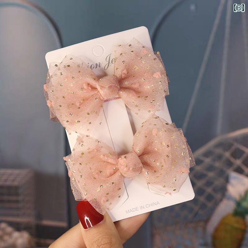 髪 リボン こども 女の子 ヘアアクセサリー ゴム バンド 蝶結び 飾り 誕生日 プレゼント 入園式 発表会 かわいい 水玉 韓国 ピンク 黒 黄色