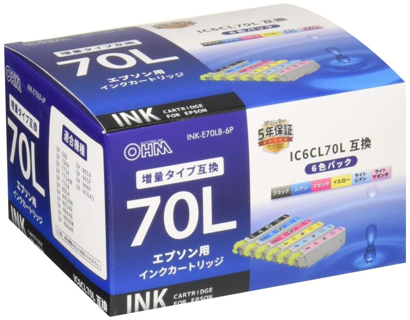 ŵץߴ󥯡IC6CL70Lߴ6ѥåINK-E70LB-6P
