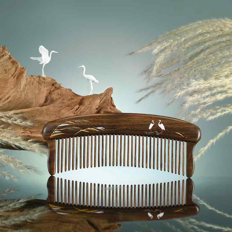櫛 木製 くし コーム ヘアケア 母の日 プレゼント 女性 マッサージ 頭皮 ブラッシング シンプル 鳥 持ち運び お祝い さらさら ツヤ 男女兼用長さ：10cm（両端を含む）-15cm（両端を含む）