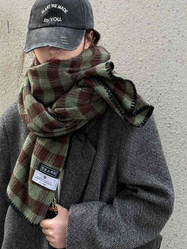 マフラー レディース レトロ チェック スカーフ 冬 厚手 韓国 防寒 暖かい ショール カジュアル 普段使い おしゃれ 黒 緑 ピンク ギフト マフラー レディース レトロ チェック スカーフ 冬 厚手 韓国 防寒 暖かい ショール カジュアル 普段使い おしゃれ 黒 緑 ピンク ギフト