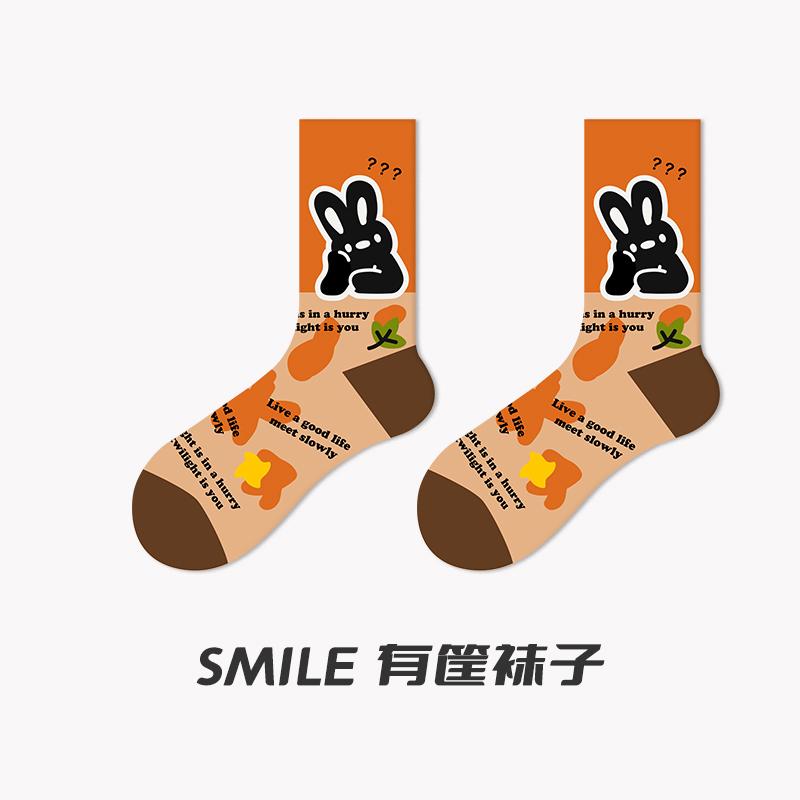 ソックス レディース ミッド カーフ ストリート レトロ 綿 カラフル セット おしゃれ メンズ カップル お揃い カジュアル 普段使い う..