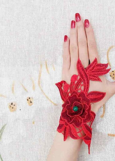 エスニック グローブ レディース フィンガーレス 立体 カフス ブレスレット 春夏 秋冬 アクセサリー ダンス 舞台 刺繍 おしゃれ 牡丹 赤 ピンク 青 エスニック グローブ レディース フィンガーレス 立体 カフス ブレスレット 春夏 秋冬 アクセサリー ダンス 舞台 刺繍 おしゃれ 牡丹 赤 ピンク 青