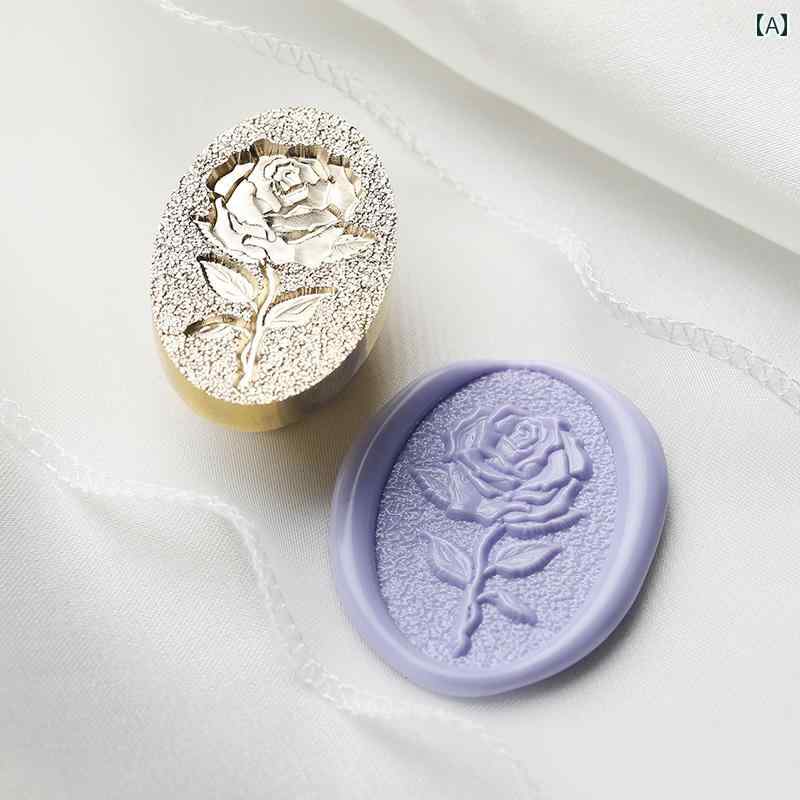 シーリングスタンプ ヘッド 封蝋 封筒ワックスシール ウェディング 招待状 メッセージカード 装飾 レトロ プレゼント DIY 手作り おしゃれ エンボス加工 つや消し バラ スズラン チューリップ