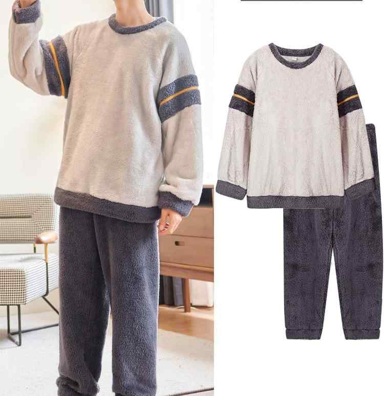 あったか ルームウェア メンズ パジャマ 冬 厚手 暖かい フランネル 部屋着 上下セット ウエストゴム おしゃれ プルオーバー もこもこ