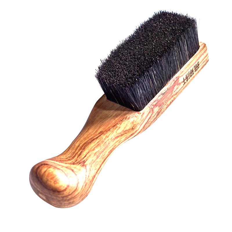 靴 ブラシ 磨き 粋 猪毛 柔らかい 硬い 抜け落ちにくい 洗浄 コーティング 着色 サンダルウッド ローズウッド 木製ハンドル 便利 道具