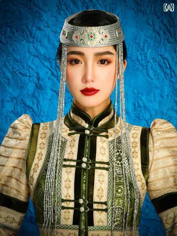 モンゴル 衣装 額飾り 頭 ヘア アクセサリー ヘッド バンド 民族 レディース 銀 石 キラキラ ダンス パーティー コスプレ おしゃれ