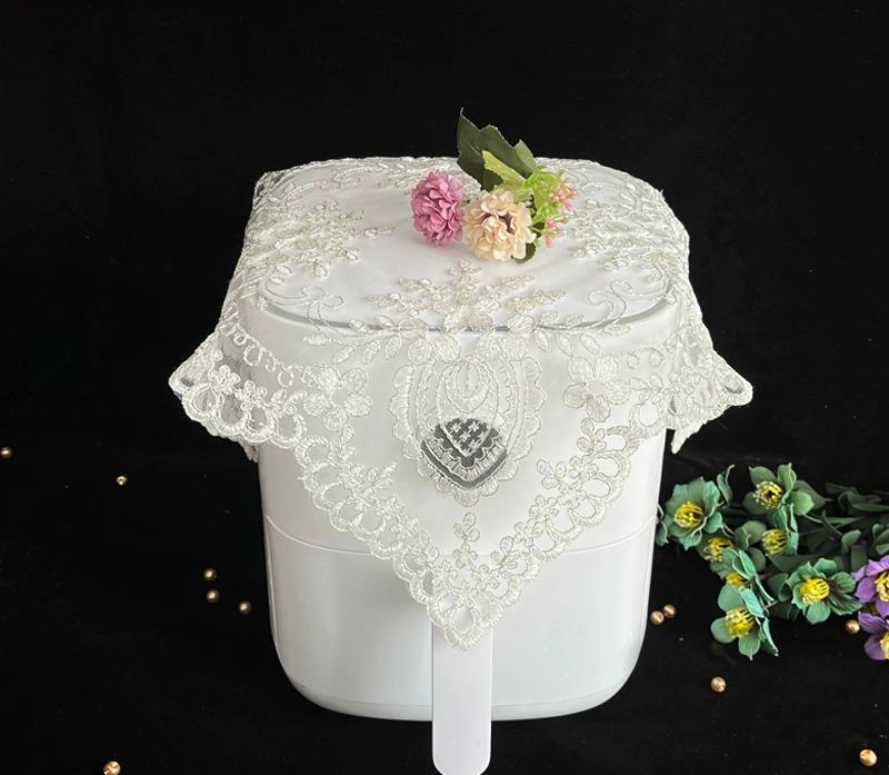 炊飯器カバー ダストカバー キッチン ヨーロピアンスタイル レース タオル 刺繍 防塵 布 キャセロール ..