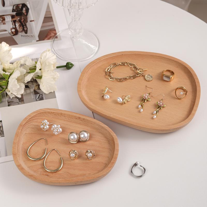 アクセサリー トレイ おしゃれ 無垢材 楕円形 シンプル トレー イヤリング リング ネックレス ディスプ..