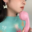 ピアス レディース アクセサリー 両耳 プラチナメッキ 銅 ジルコン シェルビーズ シルバー針 かわいい 個性的 動物 犬 プレゼント 誕生日