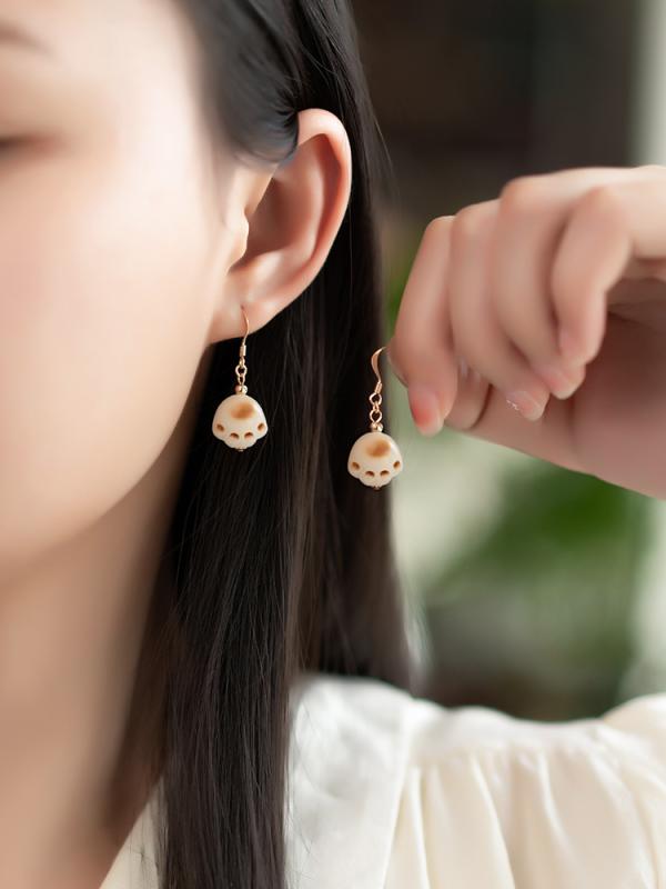 ピアス フック ノンホール 大人 レディース アクセサリー 小物 ネックレス 髪飾り かんざし ストラップ チャーム 揺れる 猫 肉球 18K 金メッキ お出か...