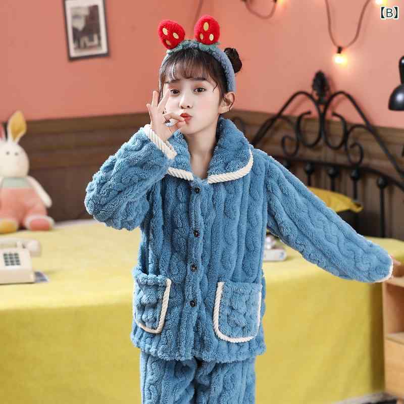 パジャマ キッズ 男の子 冬 メンズ レディース 女の子 女性 男性 襟 編み目 ボタン 起毛 厚手 子供 服 セット 秋 ズボン ホームウェア もこもこ シンプル 部屋着 寝間着 家 旅行 緑 青 黄