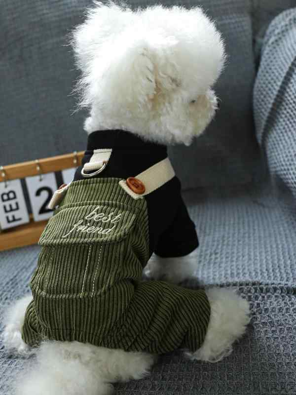 犬 洋服 可愛い ペット お出かけ 散歩 小型 オーバーオール 春秋 カジュアルウェア 着せやすい ハーネ..