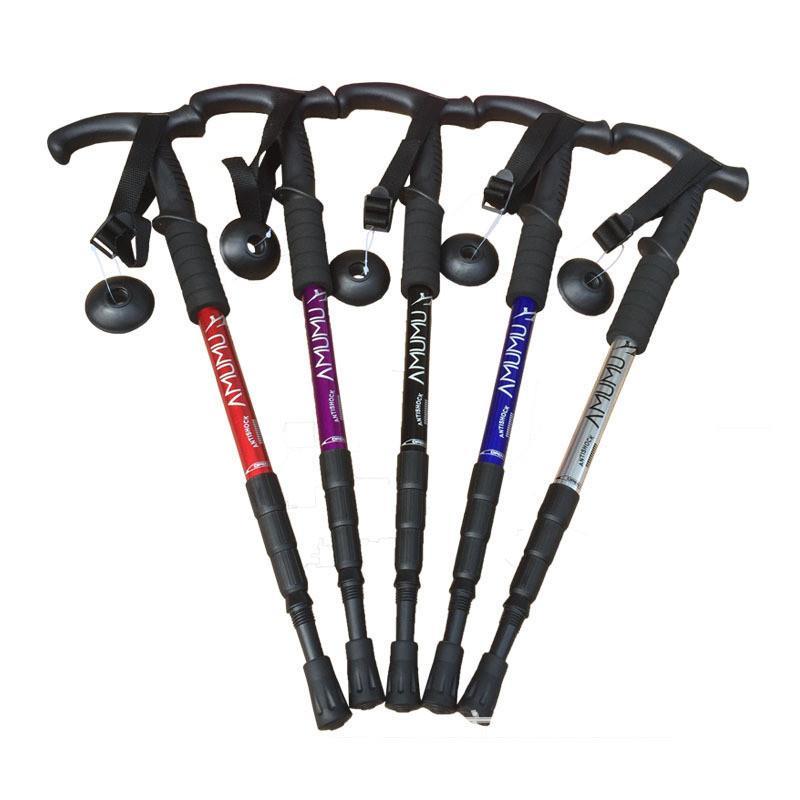 トレッキング ポール ステッキ 持ち運び 便利 登山 杖 アウトドア 用品 伸縮 アルミニウム 合金 軽量 ウォーキング ハイキング スポーツ 赤 黒 青