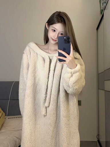モコモコパジャマ かわいい レディース 秋冬 長袖 ワンピース 韓国 部屋着 厚手 暖かい 起毛 ルームウェア お泊り 大きいサイズ 無地 シンプル モコモコパジャマ かわいい レディース 秋冬 長袖 ワンピース 韓国 部屋着 厚手 暖かい 起毛 ルームウェア お泊り 大きいサイズ 無地 シンプル