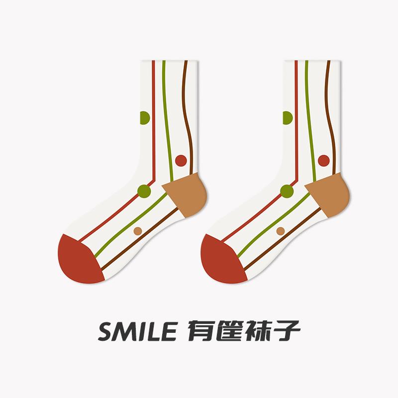 靴下 レディース ソックス 個性的 ファッション ユニーク 派手 柄物 秋冬 綿 イラスト クルー丈 おしゃ..