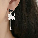 ピアス レディース アクセサリー 大人 誕生日 ホワイトデー 記念日 プレゼント かわいい イヤークリップ レトロ ぶらさがり 猫 リボン