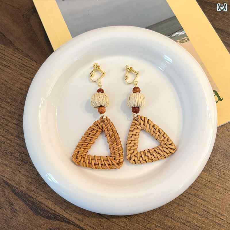 ピアス レディース アジアン雑貨 イヤリング アクセサリー シーサイド ビーチ バケーション スタイル ボヘミアン レディー ス エスニック カジュアル レトロ おしゃれ 丸 三角