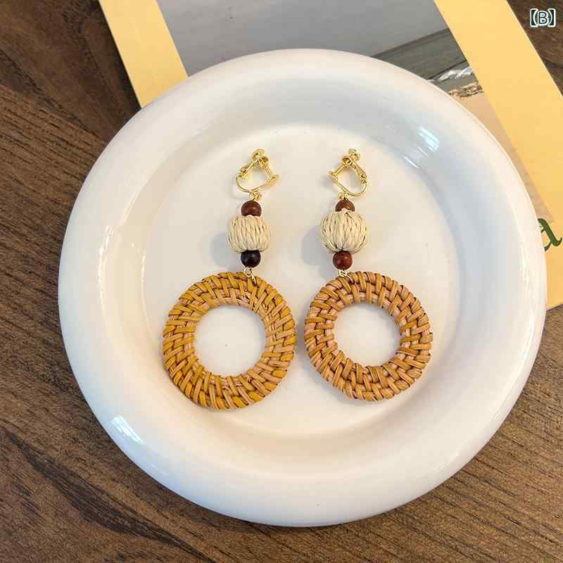 ピアス レディース アジアン雑貨 イヤリング アクセサリー シーサイド ビーチ バケーション スタイル ボヘミアン レディー ス エスニック カジュアル レトロ おしゃれ 丸 三角